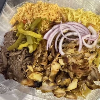 Mixed Chicken & beef Shawarma platter